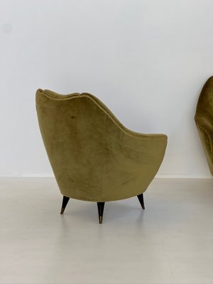 Vintage Lounge Chairs in Fabric and Brass, 1950s, Set of 2-GTS-2015892