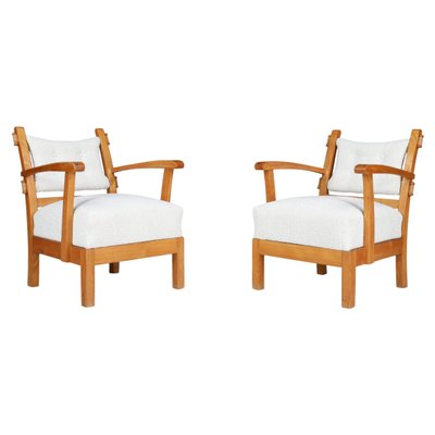 Vintage Lounge Chairs with Sculptural Elm, 1950s, Set of 2-TRW-1797091