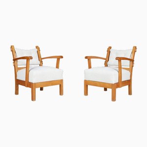 Vintage Lounge Chairs with Sculptural Elm, 1950s, Set of 2-TRW-1797091