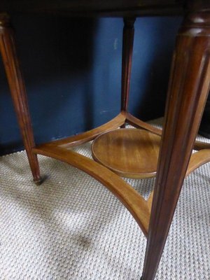 Vintage Mahogany Bouillotte Table-WSV-677393