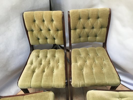 Vintage Mahogany Chesterfield Dining Chairs, Set of 4-WQQ-1030772