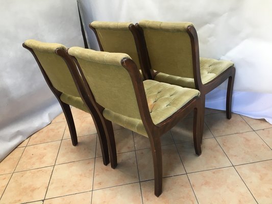 Vintage Mahogany Chesterfield Dining Chairs, Set of 4-WQQ-1030772