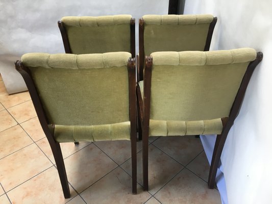 Vintage Mahogany Chesterfield Dining Chairs, Set of 4-WQQ-1030772