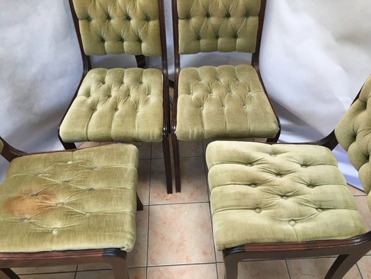 Vintage Mahogany Chesterfield Dining Chairs, Set of 4-WQQ-1030772