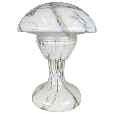 Vintage Marbled Glass Mushroom Table Lamp, 1930s-TZ-1310012