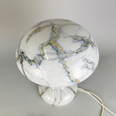 Vintage Marbled Glass Mushroom Table Lamp, 1930s-TZ-1310012