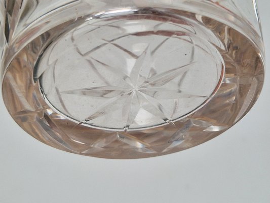 Vintage Martini Cocktail Mixer & Spoon in Crystal & Silver-Plating from Val Saint Lambert, 1960s, Set of 2-AXJ-2020522