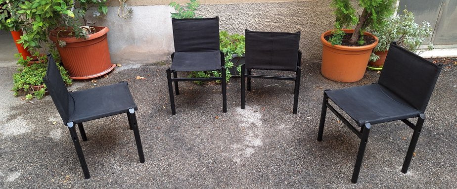 Vintage Mastro Chairs in Iron by Afra & Tobia Scarpa, 1970s, Set of 4-OHK-2020602