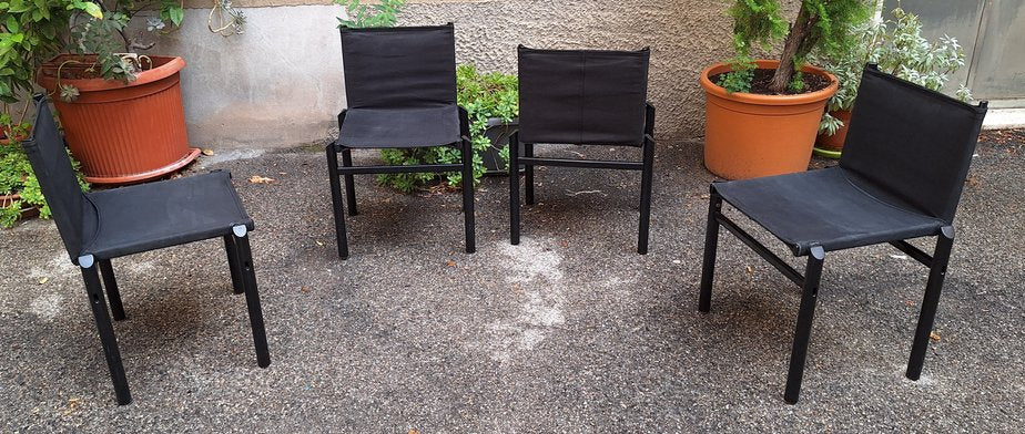 Vintage Mastro Chairs in Iron by Afra & Tobia Scarpa, 1970s, Set of 4-OHK-2020602