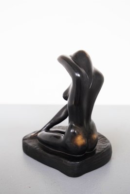 Vintage Metal and Wooden Statue of a Nude Woman, 1970s-RCE-1436102