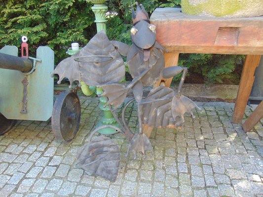 Vintage Metal Frog Planter, 1970s-CAQ-920055