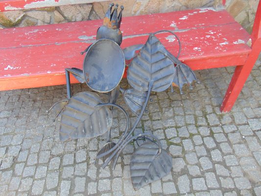 Vintage Metal Frog Planter, 1970s-CAQ-920055