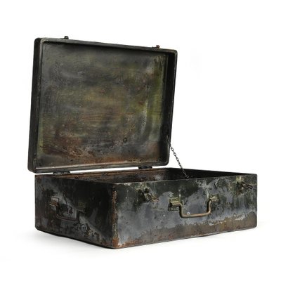 Vintage Metal Suitcase, 1940s-NQ-840305