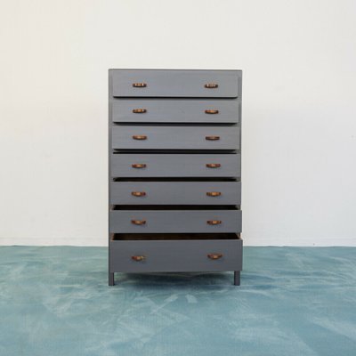 Vintage Metal & Wood Optician Chest of Drawers, 1940s-ZLY-844555