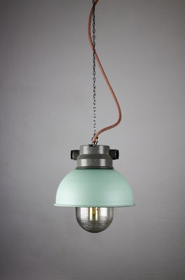 Vintage Mint Small Industrial Pendant Lamp from TEP-HGJ-739251