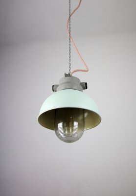 Vintage Mint Small Industrial Pendant Lamp from TEP-HGJ-739251