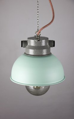 Vintage Mint Small Industrial Pendant Lamp from TEP-HGJ-739251