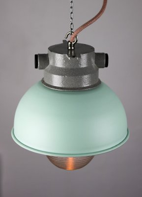 Vintage Mint Small Industrial Pendant Lamp from TEP-HGJ-739251