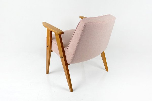 Vintage Model 366 Armchair in Pink Woool by Józef Chief Chiefski, 1960s-HDN-1743070