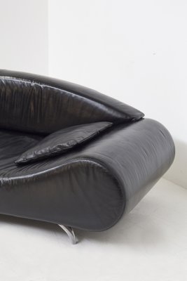 Vintage Modern Black Semi-Leather Sofa, 1990s-RCE-1448658