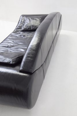 Vintage Modern Black Semi-Leather Sofa, 1990s-RCE-1448658