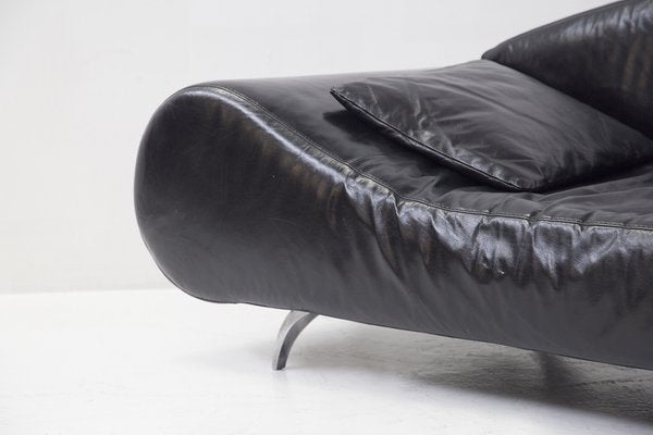 Vintage Modern Black Semi-Leather Sofa, 1990s-RCE-1448658