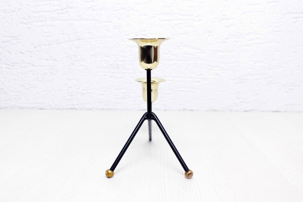 Vintage Modern Brass Candleholder, 1970s-BQF-1105530