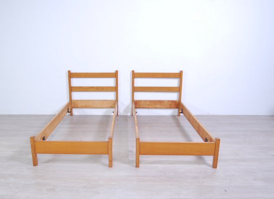 Vintage Modern Wood Bed Frame, 1960s, Set of 2-XSG-1363675