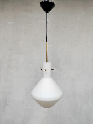 Vintage Modernist Swedish Opal Glass Pendant Lamp, 1950s-BW-1427298