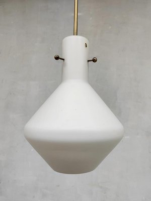 Vintage Modernist Swedish Opal Glass Pendant Lamp, 1950s-BW-1427298