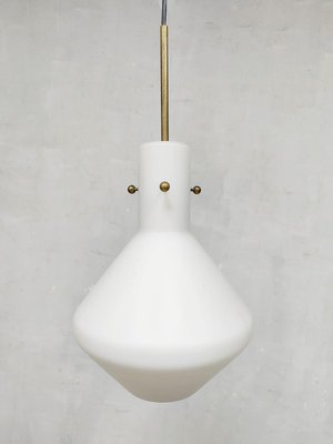 Vintage Modernist Swedish Opal Glass Pendant Lamp, 1950s-BW-1427298