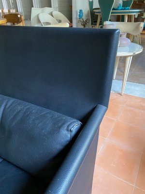 Vintage Molteni Black Leather Sofa, 1980s-QVY-1771263