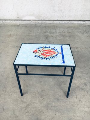 Vintage Mosaic Tile Side Table, Belgium, 1960s-RQV-1316841