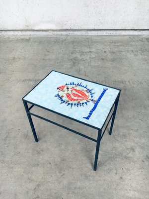 Vintage Mosaic Tile Side Table, Belgium, 1960s-RQV-1316841