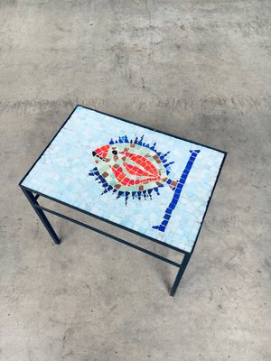 Vintage Mosaic Tile Side Table, Belgium, 1960s-RQV-1316841