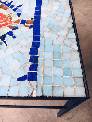 Vintage Mosaic Tile Side Table, Belgium, 1960s-RQV-1316841