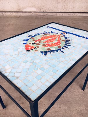 Vintage Mosaic Tile Side Table, Belgium, 1960s-RQV-1316841