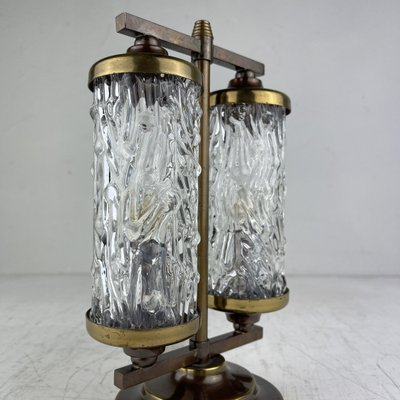 Vintage Murano Glass and Brass Table Lamp, Italy, 1960s-WQC-901380