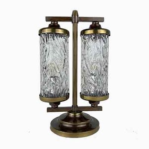 Vintage Murano Glass and Brass Table Lamp, Italy, 1960s-WQC-901380