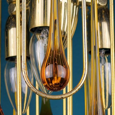 Vintage Murano Glass Chandelier by Paolo Venini, 1960s-WQC-1189561