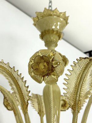 Vintage Murano Glass Chandelier with Gold, 1950s-OT-1767803