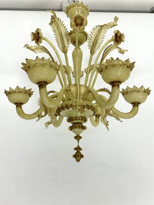 Vintage Murano Glass Chandelier with Gold, 1950s-OT-1767803