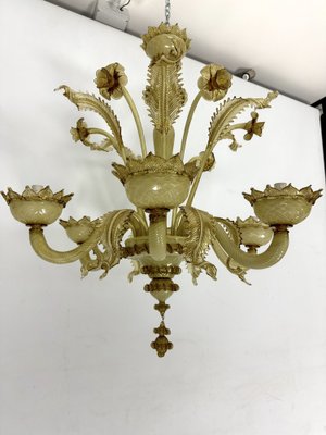 Vintage Murano Glass Chandelier with Gold, 1950s-OT-1767803