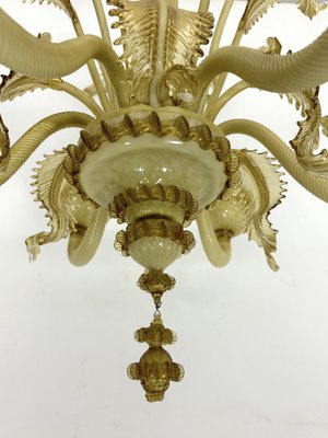 Vintage Murano Glass Chandelier with Gold, 1950s-OT-1767803