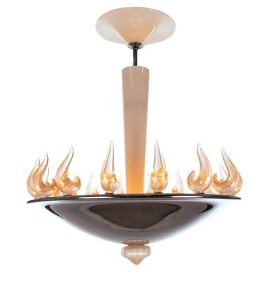 Vintage Murano Glass Flame Chandelier attributed to Barovier & Toso, 1950s-DEK-1399532