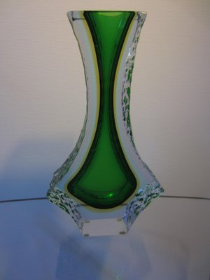 Vintage Murano Glass Green Vase, 1960s-ICI-1805106