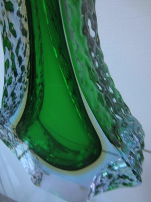 Vintage Murano Glass Green Vase, 1960s-ICI-1805106