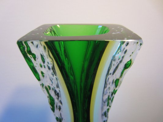 Vintage Murano Glass Green Vase, 1960s-ICI-1805106