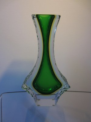 Vintage Murano Glass Green Vase, 1960s-ICI-1805106