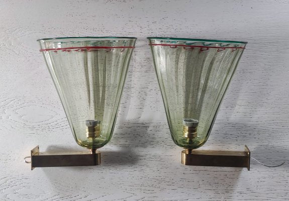 Vintage Murano Glass Sconces, 1980s, Set of 2-INI-2021869